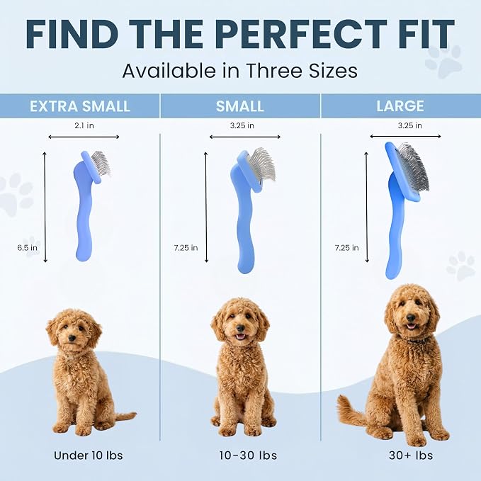 Slicker Brush for Dogs, Dog Grooming Supplies - Best Doodle & Poodle Brush for Haired Dogs - Goldendoodle Pin Detangler for Dematting (Large)