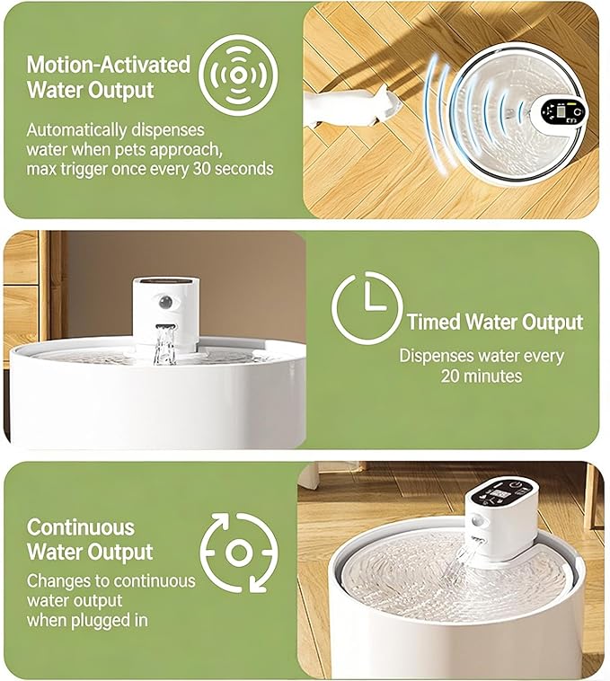 Cordless Ceramic Cat Water Fountain: 78oz/2.3L Automatic Super Silent Intelligent Sensor Cordless Pet Drinking Dispenser with 4000mAh Battery & 7 Filter Dog Water Bowl Dispenser - for Pets (White)
