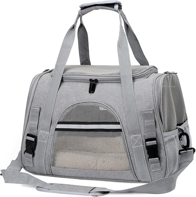 Foldable Breathable Pet Bag Portable Single-Shoulder Diagonal Pet Box Airline Approved,Soft-Sided Cat Carrier