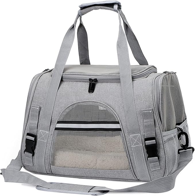 Foldable Breathable Pet Bag Portable Single-Shoulder Diagonal Pet Box Airline Approved,Soft-Sided Cat Carrier