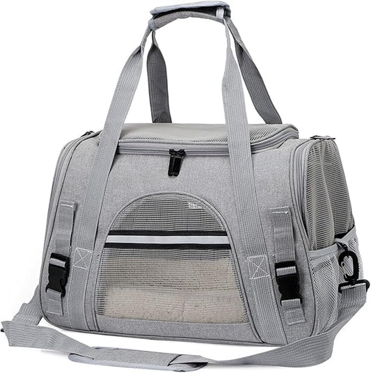 Foldable Breathable Pet Bag Portable Single-Shoulder Diagonal Pet Box Airline Approved,Soft-Sided Cat Carrier