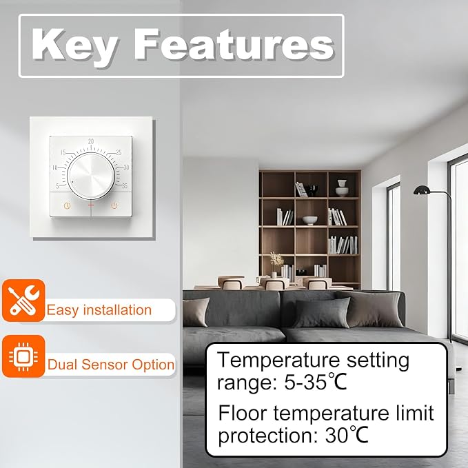 HEATIT ET-29 Thermostat,White