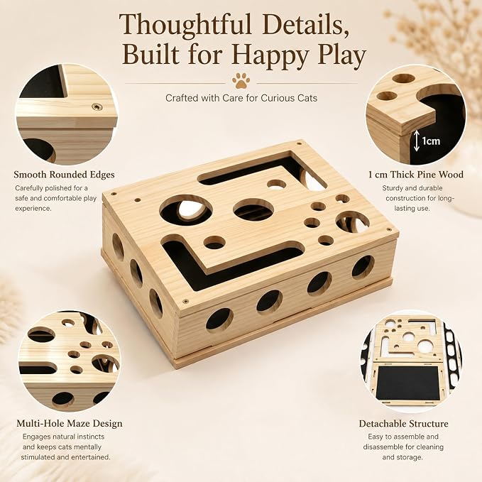 Cat Nail File Scratcher – Cat Claw Saver Box for Indoor, Claw Saver Box for Cats with Sandpaper