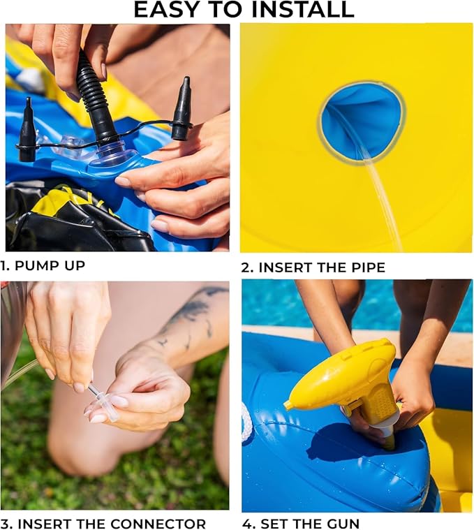 Police Boat Inflatable Pool Floats Kids, Toddler Harbor Master Police Patrol Inflatable Boat Pool Float Ride On, Fun Water Toy Squirter Pool Toy, Police & Fire Rescue Theme Pool Raft for Boys, Girl