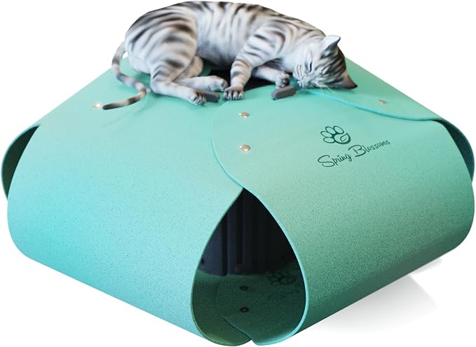 Cat Tunnel, Cat Cave for Indoor Cats Bed,Scratch Resistant Cat Toys for Medium Large Cats Hide and Seek Toy (Sky Cyan)