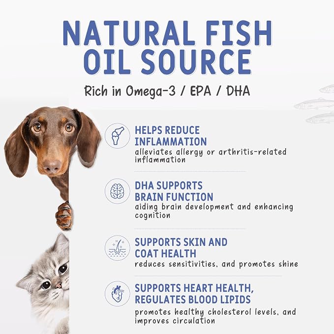 Freeze Dried Capelin Fish and Chicken Necks Treats for Cats & Dogs, Omega-3 Rich Whole Fish & Crunchy Calcium Source, Grain Free, 2-Pack