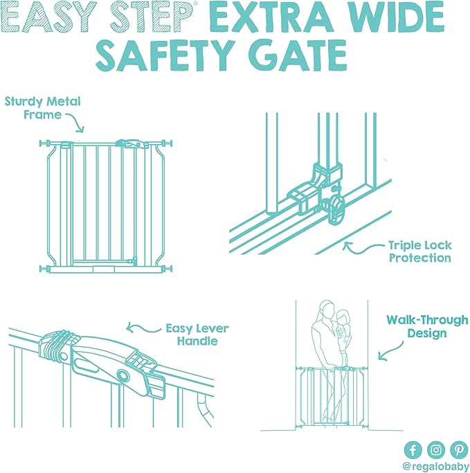 Regalo Baby Easy Step® Extra Wide Safety Gate