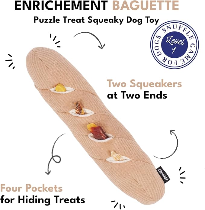 CHEWFFON Dog Plush Squeaky Toys, Puzzle Enrichment Toys, Foraging Instinct Training Toys, Stress Release Toy for Small, Medium, and Large Dogs