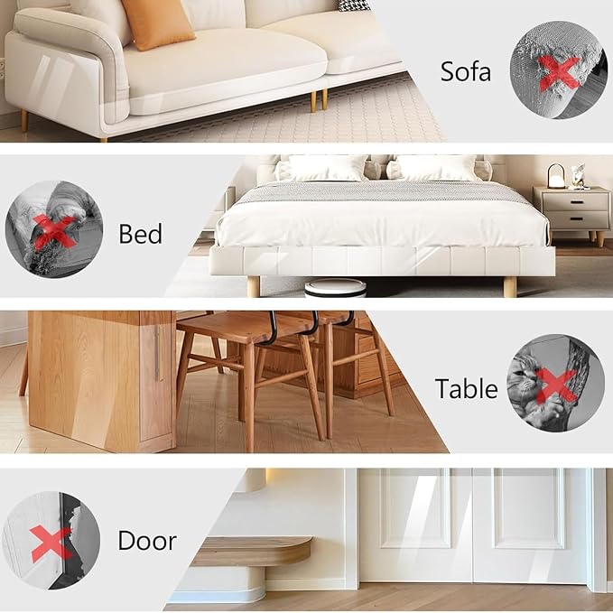 Thicken Cat Scratch Furniture Protector, 165"x15" Couch Protector from Cat Claws, Single-Sided Sticky Furniture Protectors From Cats Scratching, Extended Size Protects More Furniture+50 Fixing