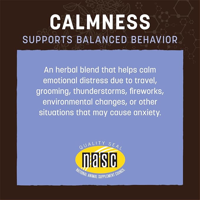 Earth Animal Apothecary Liquid Supplement - Calmness Herbal Remedies for Dogs & Cats - 2 fl oz