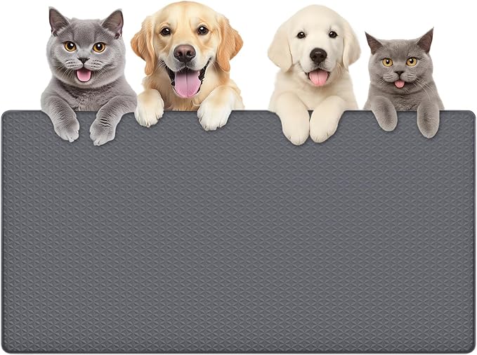Extra Large Cat Litter Mat 54" x 27.5" Silicone Waterproof Dog Pee Pads Non-Slip Soft on Pet Paws Easy to Clean