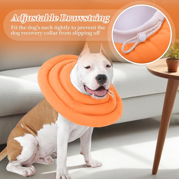IDOMIK Dog Recovery Collar, Waterproof Soft Dog Cone After Surgery, Comfy Protective Elizabethan Collar Alternative for Dogs Cats, Adjustable Pet Neck Donut Cone Anti-Licking Biting Wounds