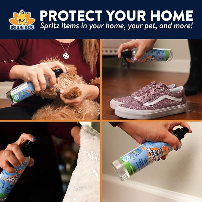 Bodhi Dog Bitter 2-in-1 No Chew & Hot Spot Spray - Natural Anti-Chew Remedy Better Than Bitter Apple - Soothes Hot Spots, Deters Chewing - Safe for Skin, Wounds & Furniture- Made in USA (8 Fl Oz)