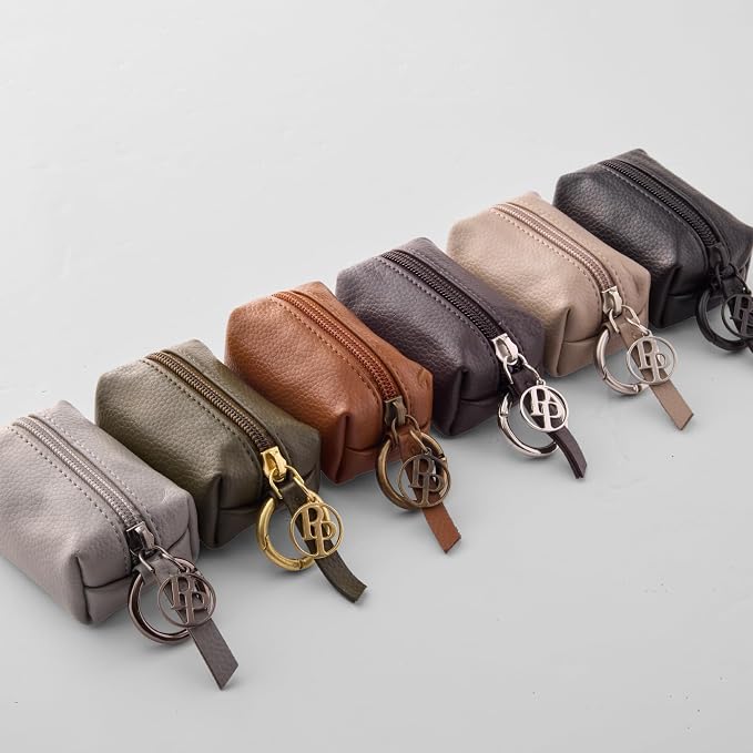 Rein - The Recycled Vegan Leather Pouch Durable Heavy Duty Bag Holder, Leash Attachment Made With Sustainable Materials, Custom Hardware for Small, Medium & Large Dogs, Gray