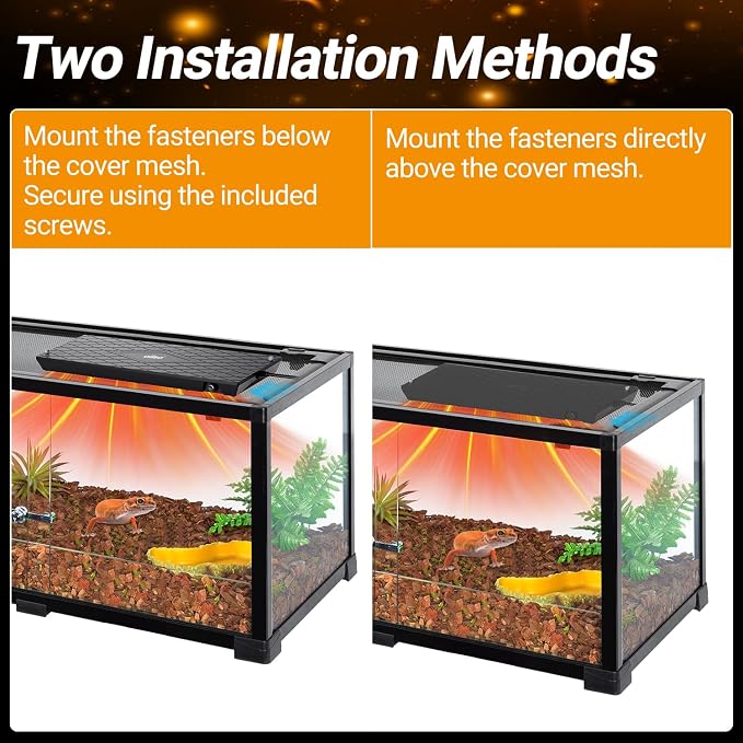 Reptile Heat Panel Adjustable Temperature 60W Reptile Heater for Terrariums, Energy Efficient & Non-Light Reptiles Heating Plate for Snakes,Crested Gecko,Leopard,Turtles