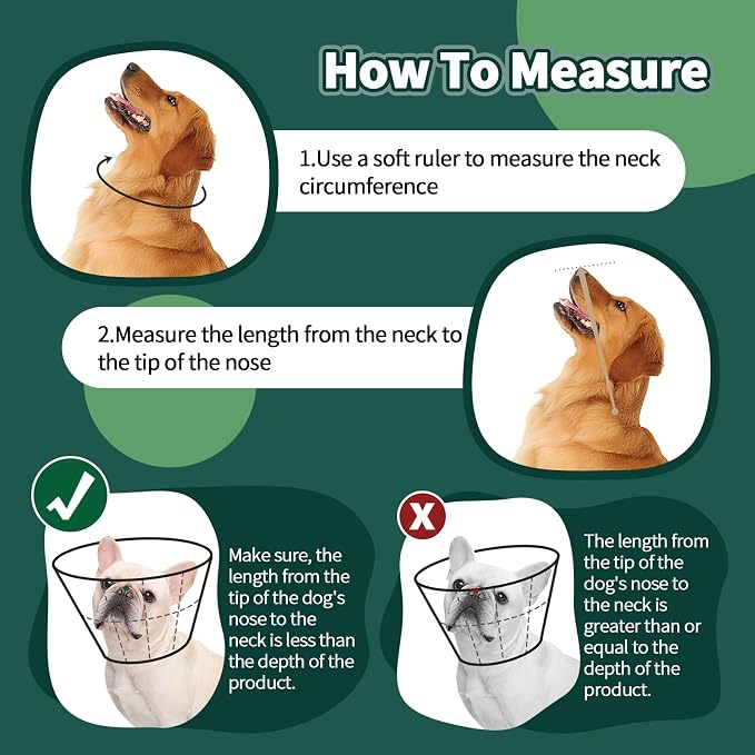 Allroaring Adjustable Dog Cone for Spay, Comfy Recovery Collar Green XL | Breathable & Lightweight; Soft Fabric; Wound Healing & Stitches; Chewing Deterrent; Foldable; Extra Long; Protect Furniture