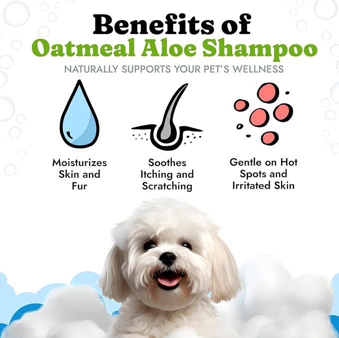 Dog Skin & Coat Support Bundle – Fish Oil for Dogs + Oatmeal Shampoo, Itchy Skin, Shedding, Dry Coat, & Allergy Support, All Natural Ingredients for Pets