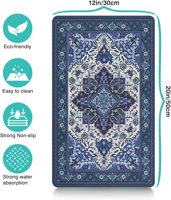 Pet Feeding Mat for Floors Cat Food Mat Waterproof Dog Food Mat and Water Absorbent Quick Dry Non Slip Mat for Cat Bowls