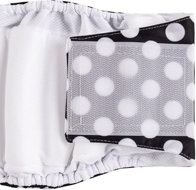 CuteBone Dog Diapers Male 4 Pack Puppy Wraps Reusable Doggie Belly Bands for Male Dogs Small Medium Large