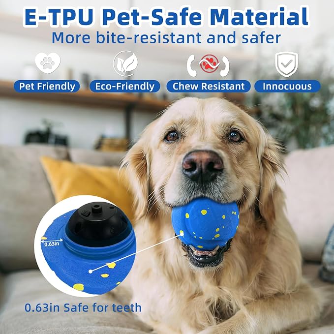 Interactive Dog Toys Dog Ball for Aggressive Chewers, Dog Chew Toys, Dog Enrichment Toys, Automatic Moving, Bouncing, Rotating, Type-C Rechargeable, Large, Medium, and Small Dogs