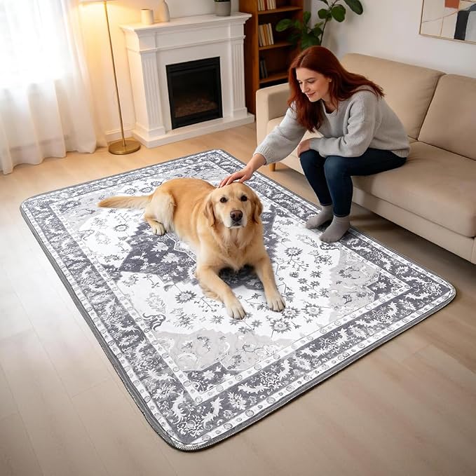 Washable Pee Pads for Dogs 2 Pack Reusable Puppy Training Pads 40"x26" Super Absorbent Waterproof Dog Training Pads, Non-Slip Potty Pads Whelping Pads Litter Mat Pet Supplies - Grey Medallion