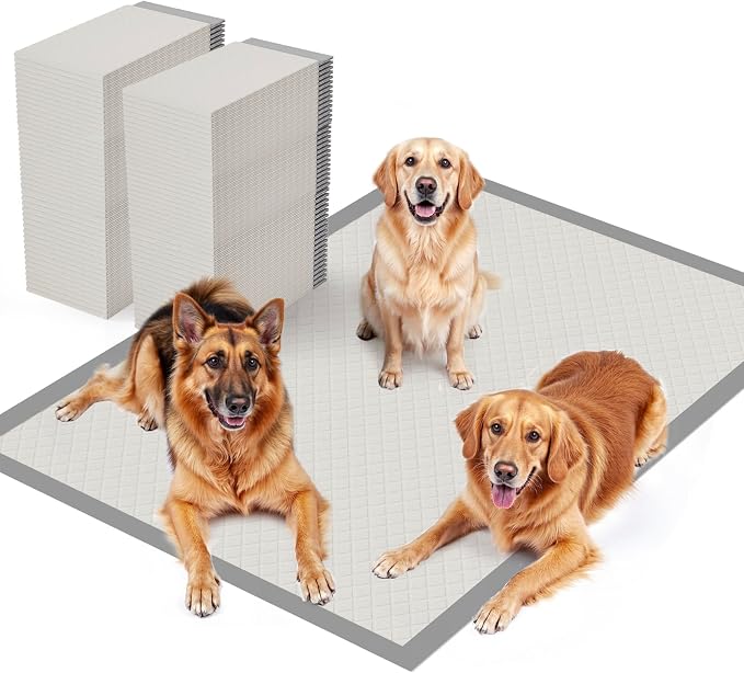 Gardner Pet 37"x54" Extra Large Dog Pee Pads, 5XL Super Absorbent & Leak-Proof Dog Potty Training Pads, Nop-Slip Bottom Puppy Pads, 25 Count Grey