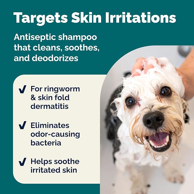 Vetnique Dermabliss Medicated Dog Shampoo with Chlorhexidine for Dogs & Cats, Ketoconazole Antibacterial Antifungal, Dog Yeast Infection Treatment, Hot Spot & Itchy Skin Relief, Cat Shampoo, 16 oz
