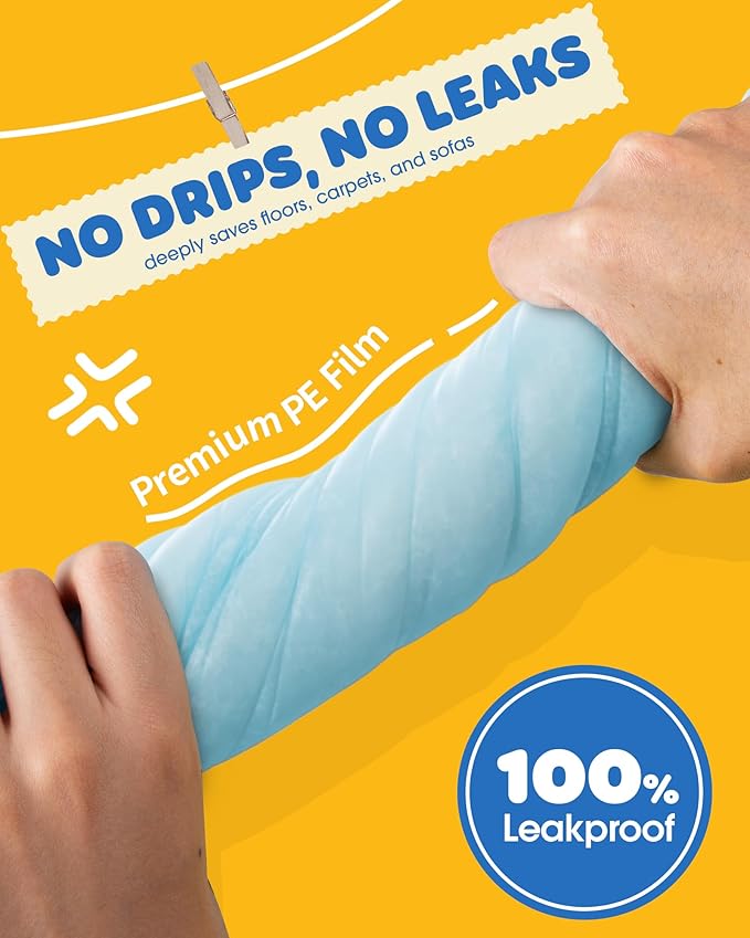 Powools Puppy Pads - 100 Packs, 34"×28" Ultra-Large Puppy Pads, Tear-ResistantPee Pads for Dogs, 6-Layer Ultra-Absorbent & Quick-Dry Blue Training Pads
