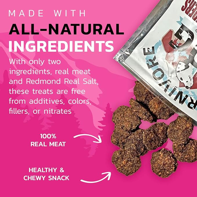 Carnivore Dog Treats, Human Grade, Grass-fed and Finished Beef Made with Redmond Real Salt, No Additives - Healthy, Chewy, Training Snacks or Treats for All Breeds, Beef Liver Slider, Pack of 3