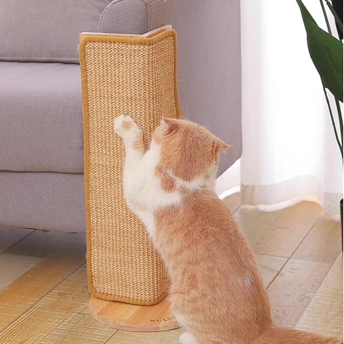 SHENGOCASE 27.5-Inch Tall Sisal Cat Scratching Post, Corner Couch Protector, Wall Corner Mounted (1pc)