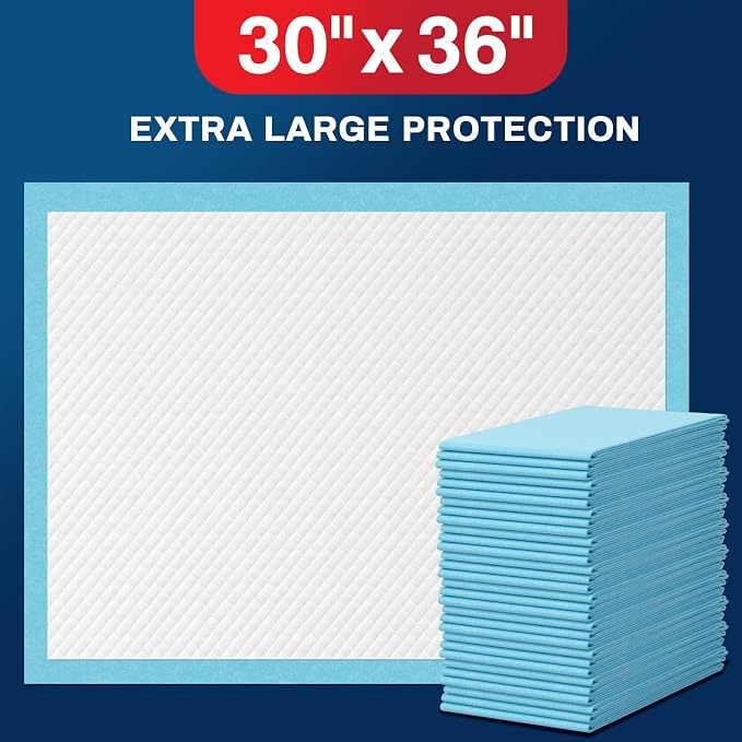 BIGGMED Tear-Resistant Disposable Bed Pads 30" x 36" 50 Count Absorbent Underpads, Chux Thicker Extra Large Incontinence Bed Pads, Pee Pads for Adults, Kids, Elderly, Pets