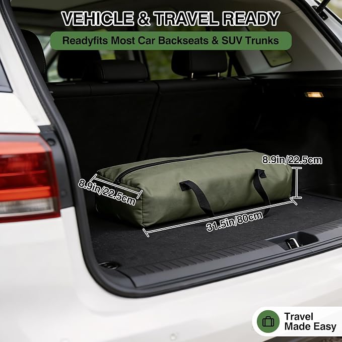 Veraste 42" L x 31" W x 31" H Collapsible Travel Dog Crate, Quick-Setup Portable Soft Dog Kennel for Large Dogs up to 90 lbs, 4-Door Foldable Travel Crate with Storage Bag, Green
