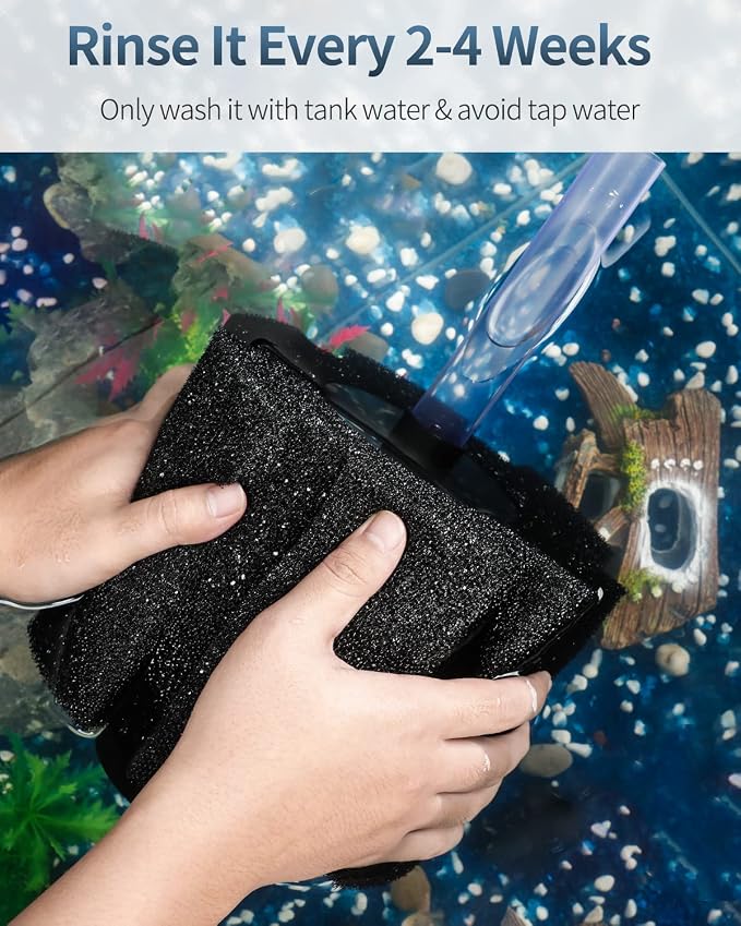 Pawfly Aquarium Large Bio Sponge Filter Quiet Betta Fry Shrimp and Fish Foam Filter with Nano Air Stone for Large Fish Tanks up to 220 Gallons