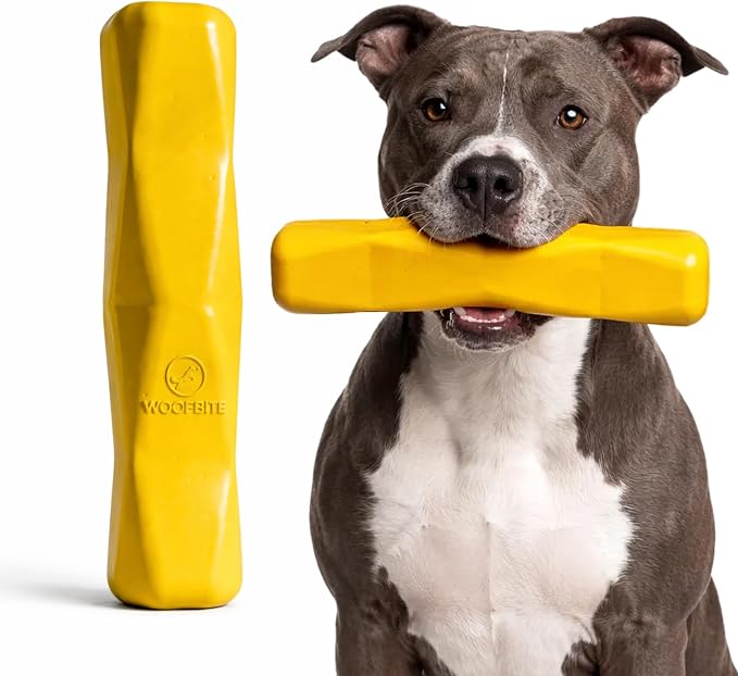 Giant XL Virtually Indestructible Dog Stick - Lifetime Guaranteed - Tough, Durable Toy for Aggressive Chewers - Safe Non-Toxic Natural Rubber - Chew & Tug - Large - 12"x2.5", Heavy 2.25lbs