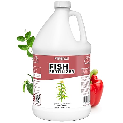 Fish Fertilizer – Liquid Fish Supplement for Lush Growth, Deep Green Leaves & Strong Roots, 1 Gallon