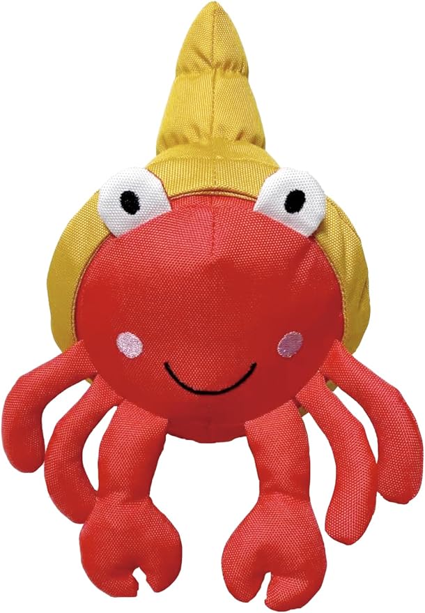 Dog Toy, Squeaky Plush Dog Toy, Rough & Tough Interactive Pet Toy, Recycled Fabric and Double Stitched (Pagurian)