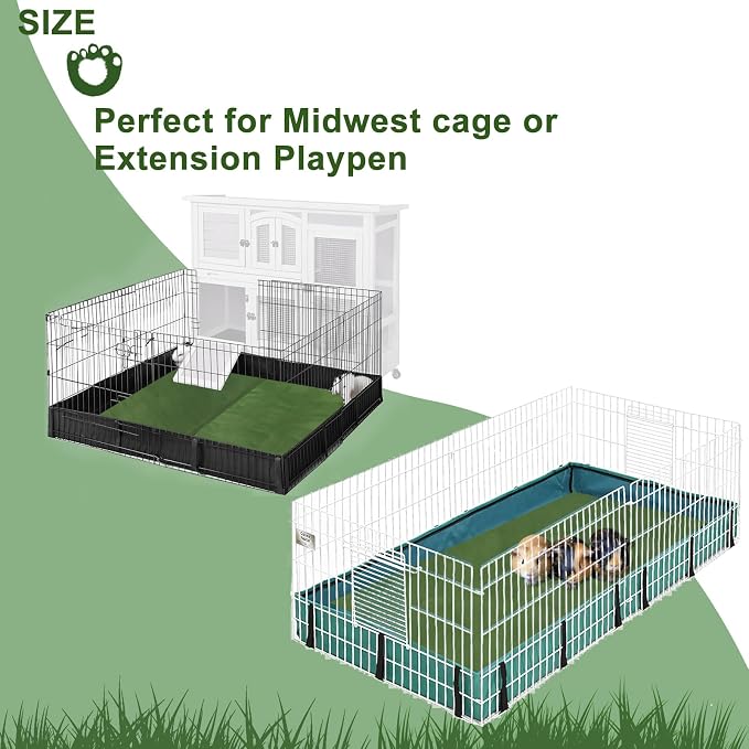 2 Pack Guinea Pig Bedding Fleece Cage Liner 48x24 for Midwest Guinea Pig Cage Amazon Guinea Pig cage Accessories Rabbit Playpen 48" L x 48" W (2PCS)