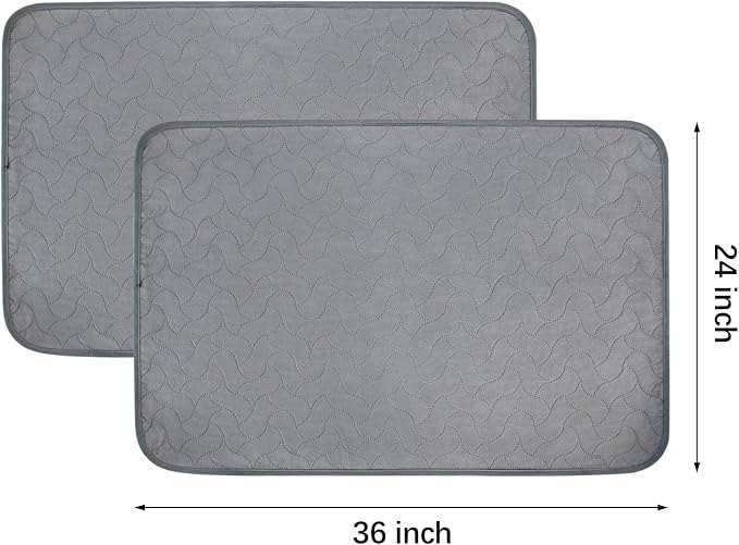 Gentle Purr Washable Dog Pee Pads 24 x 36, 2-Pack Reusable Puppy Pads, 4-Layer Ultra Absorbent Potty Training Pads for Dogs, Non-Slip Leakproof Dog Mats for Indoor Use