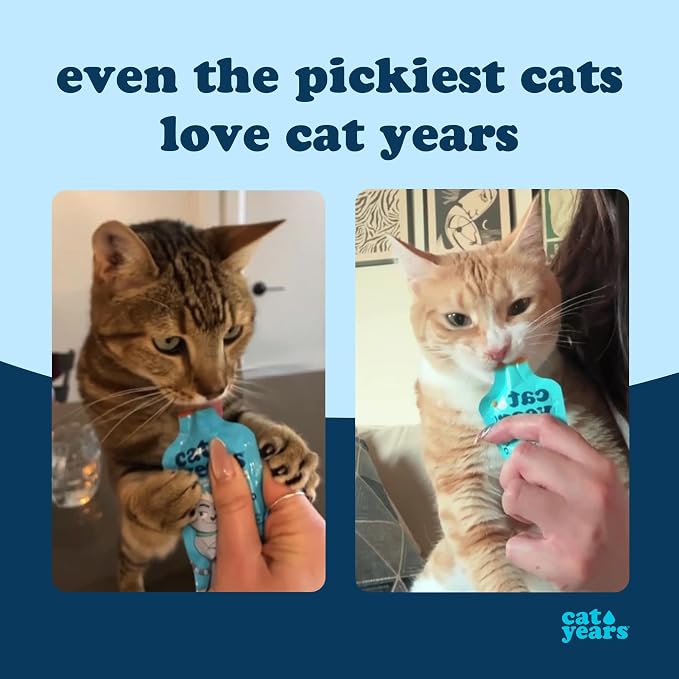 Cat Years Daily Lickable Cat Treat, Squeezable Hydration Booster, Supplement for Cats (Tuna (Pack of 28))