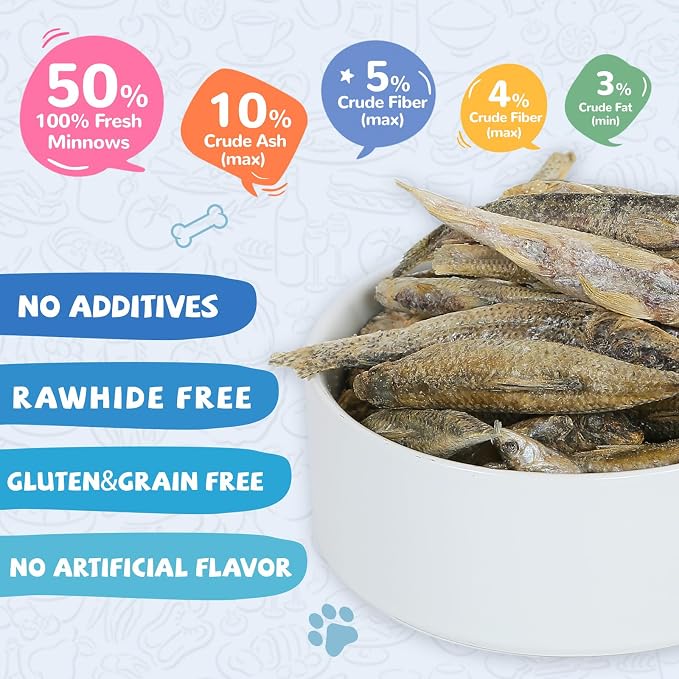 PAWUP Freeze-Dried Minnows Treats for Dogs & Cats, Freeze Dried Chicken Heart Pet Treats, High Protein Freeze-Dried Pet Food for Dogs, Cats, Fresh Ingredient