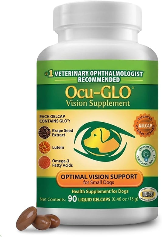 Ocu-GLO Canine Vision Supplement for Small Dogs 10 lb and Under-90 Liquid Gel Caps