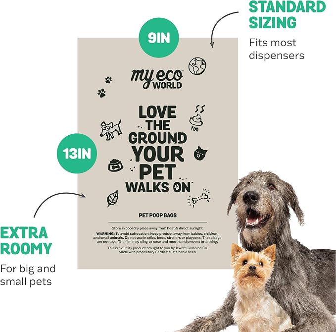 MyEcoWorld® Compostable Pet Poop Bags - Made with Corn and Other Certified Compostable Materials - 720 Bags - 48 Roll - Extra Strong - Leak Proof - Unscented - Easy to Open