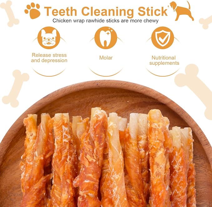 Chicken Wrapped Rawhides Dogs Treats