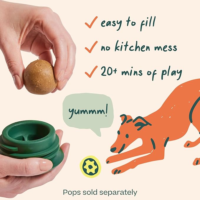 WOOF Pupsicle - Long-Lasting Interactive Dog Ball Toy to Keep Your Pup Busy and Distracted - Safe for Dogs - Low-Mess Design - Dog Toys for Medium and Large Dogs 25-75 lbs