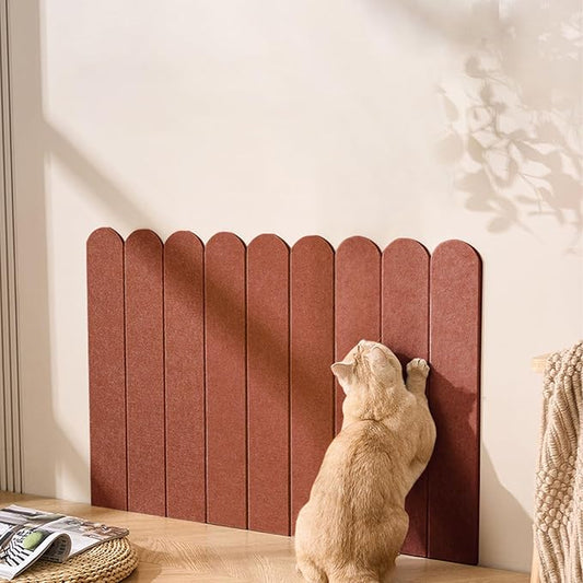 Cat Scratcher, Wall Scratchers for Indoor Cats, Vertical Scratching Posts, Cat Scratching Board, 3 Pieces Set Cat Scratch Furniture Protector (Red Coffee)