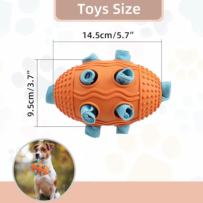 Dog Snuffle Ball-Interactive Dog Chew Toy with Natural Rubber Soccer Design, Dog Puzzle Toy that Promotes Cognitive Development, Slow-Feed Dog Treat Dispenser for Luxury Pet Toys