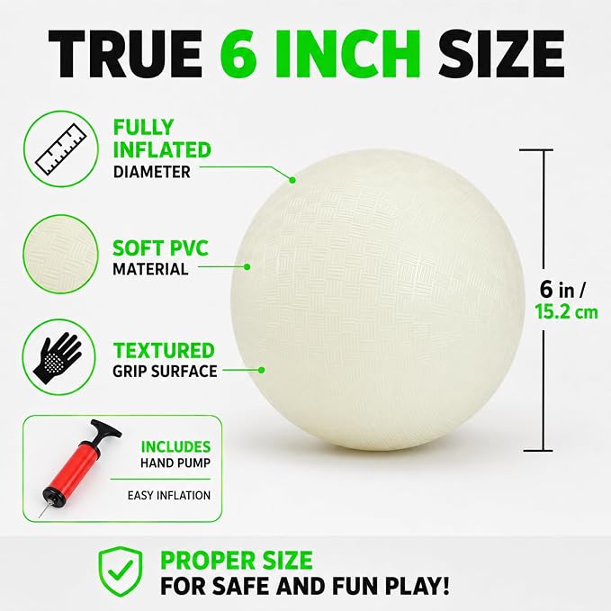 Hiboom Glow in The Dark Kickballs Dodgeballs, 8.5"/ 10"/ 6" Light up 4 Square Ball with Pump, No Battery Needed Playground Balls for Backyard School and Outdoor Night Activities