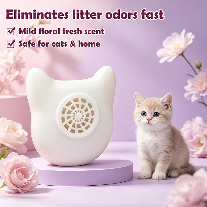 4PCS Deodorizer for Cumrige Self Cleaning Litter Box,Odor Remover with Fumoi Automatic Cat Litter Box,Infused with Camellia, Enduring Scent, Keeps Home Inviting