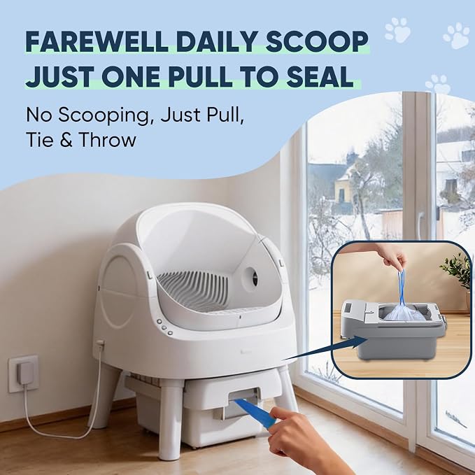 160 Count Cat Litter Box Liners Compatible with PetPivot AutoScooper 11/12 & Cumrige & Fsitego & Fumoi Self Cleaning Litter Box, Cat Litter Liners for Automatic Litter Box, 25.98" x 11.81"