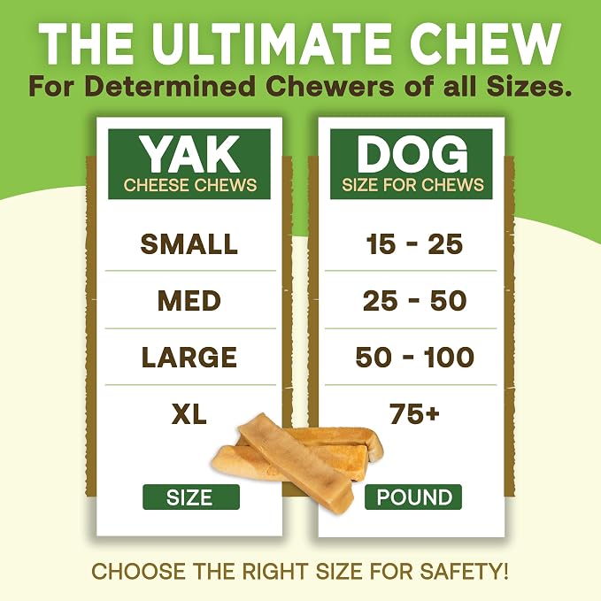 EcoKind Yak Cheese Himalayan Dog Chews, Yak Chews for Large Dogs, Long Lasting Bone for Aggressive Chewers, 3 Ingredient Natural High Protein Treats, No Additives, Lactose Free, XL - 15+ Chews (5 lbs)